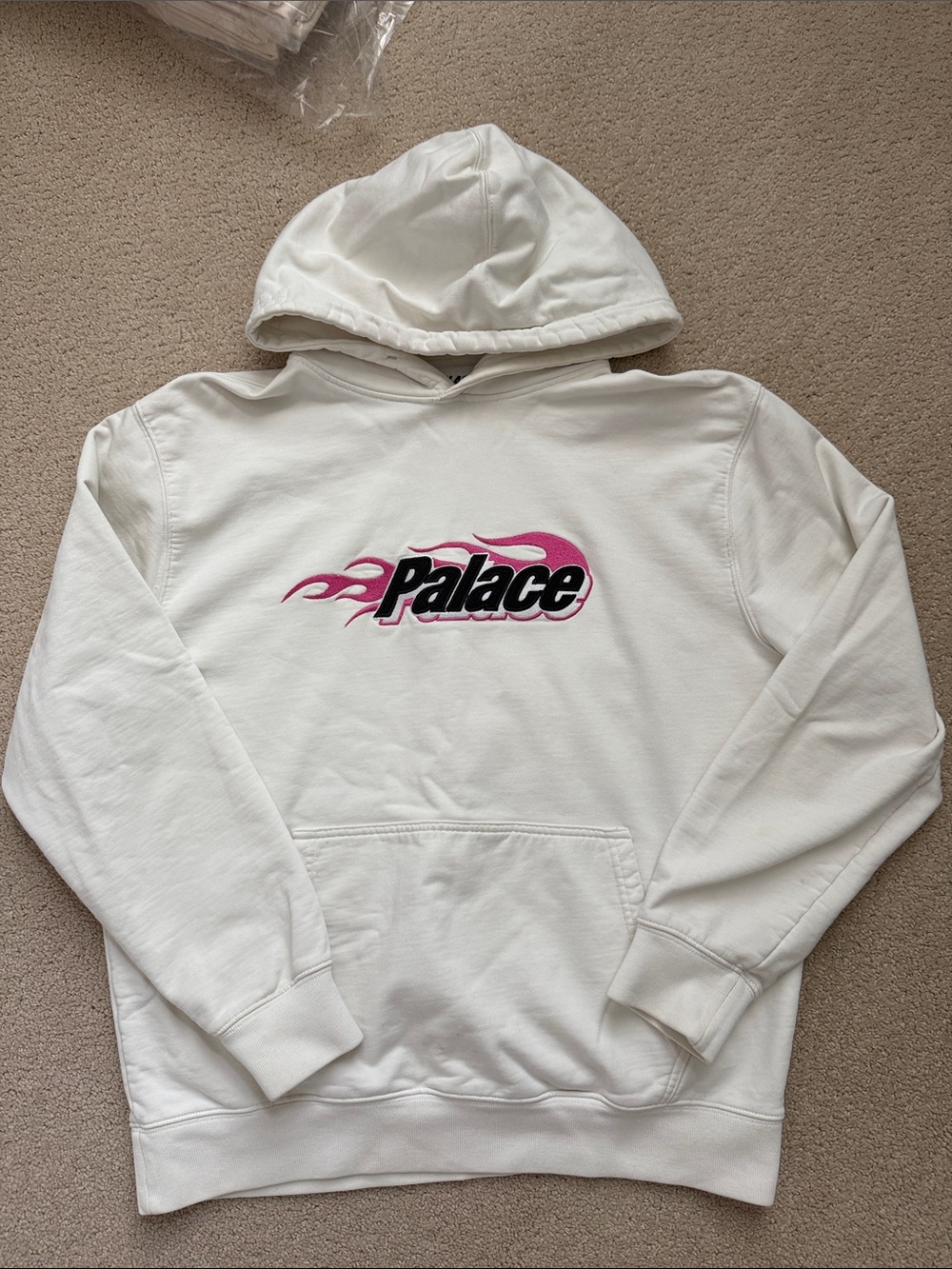 Palace white embroidered hoodie